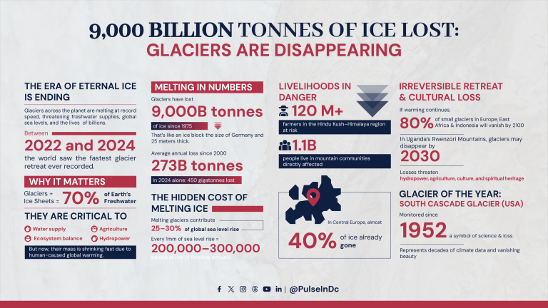 9,000 Billion Tonnes of Ice Lost: Glaciers Are Disappearing