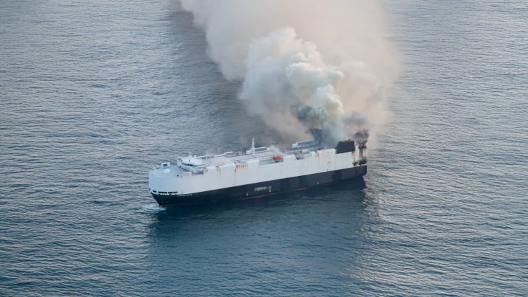 EV Fire Forces Cargo Ship Evacuation Off Alaska