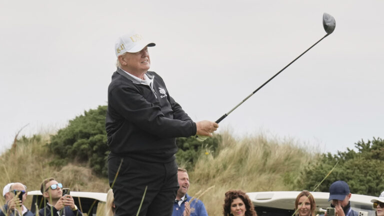 Trump Caps UK Visit With Golf Course Opening