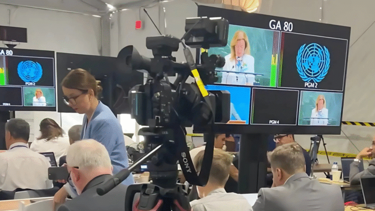 INSIDE THE UN GENERAL ASSEMBLY MEDIA TENT