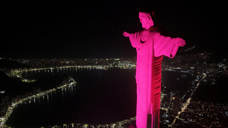 Rio’s Christ the Redeemer Statue Turns Pink for Breast Cancer Awareness