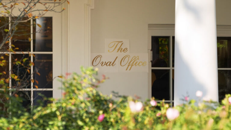 Gold “Oval Office” Sign Sparks Design Debate