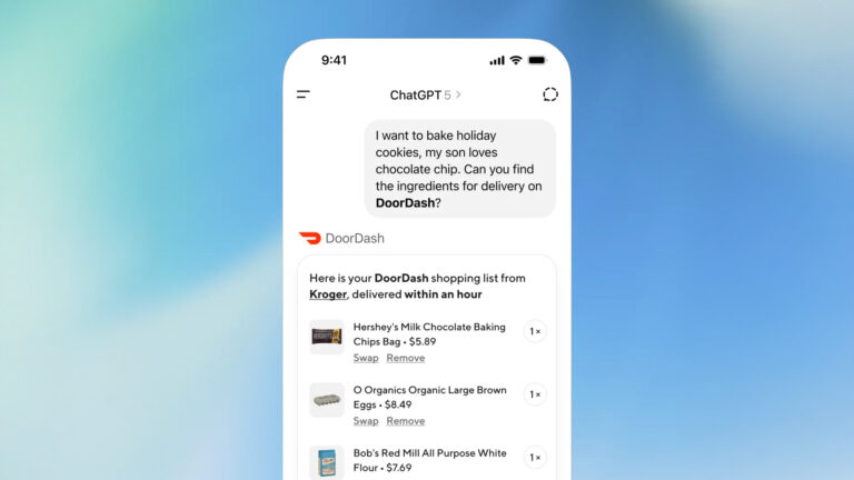 ChatGPT Can Now Help You Order Groceries — via DoorDash