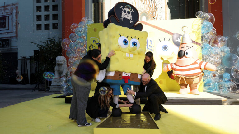 SpongeBob in Cement: Animated Icon Gets Hollywood Handprint Honor