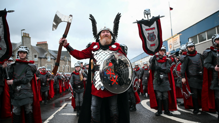 A Viking Fire Parade Lights Up Scotland