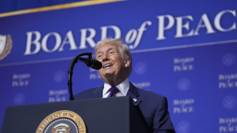 President Trump Arrives for Board of Peace Meeting