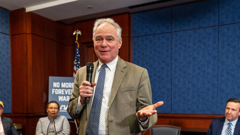 Kaine Warns of Widening Iran Conflict